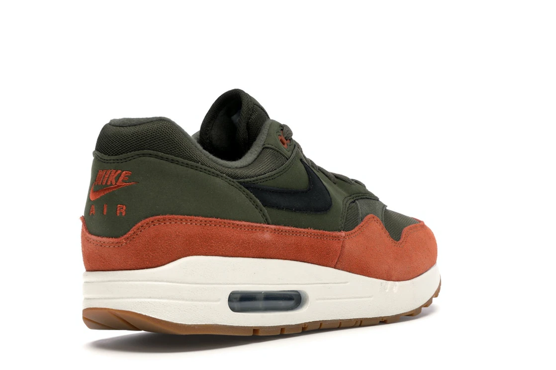 Vue 32 de Nike Air Max 1 Olive Canvas Dark Russet