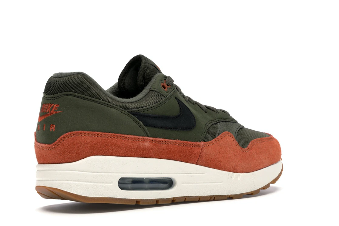 Vue 33 de Nike Air Max 1 Olive Canvas Dark Russet