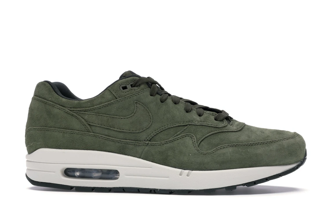Vue 2 de Nike Air Max 1 Olive Canvas Suede