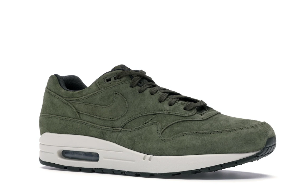 Vue 4 de Nike Air Max 1 Olive Canvas Suede