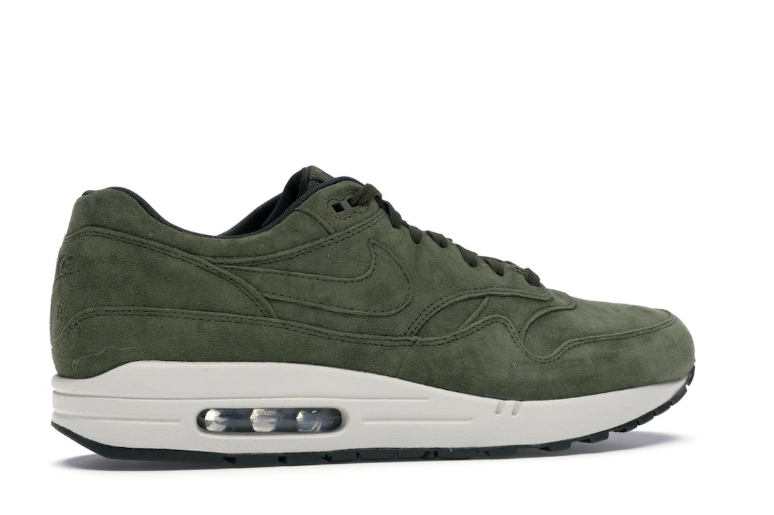 Vue 35 de Nike Air Max 1 Olive Canvas Suede