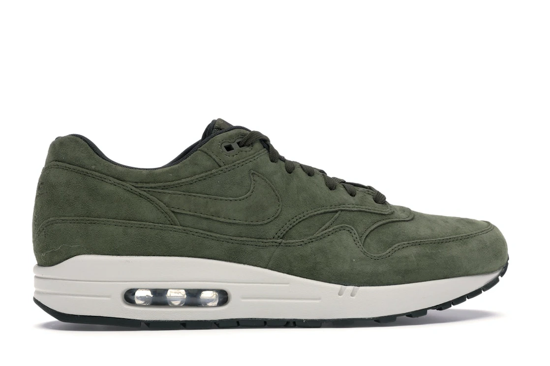 Vue 36 de Nike Air Max 1 Olive Canvas Suede
