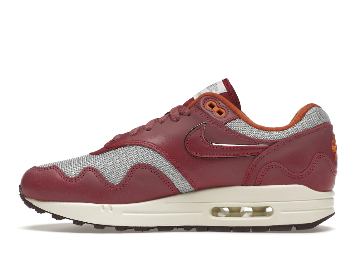 Vue 20 de Nike Air Max 1 Patta Waves Rush Maroon (with Bracelet)