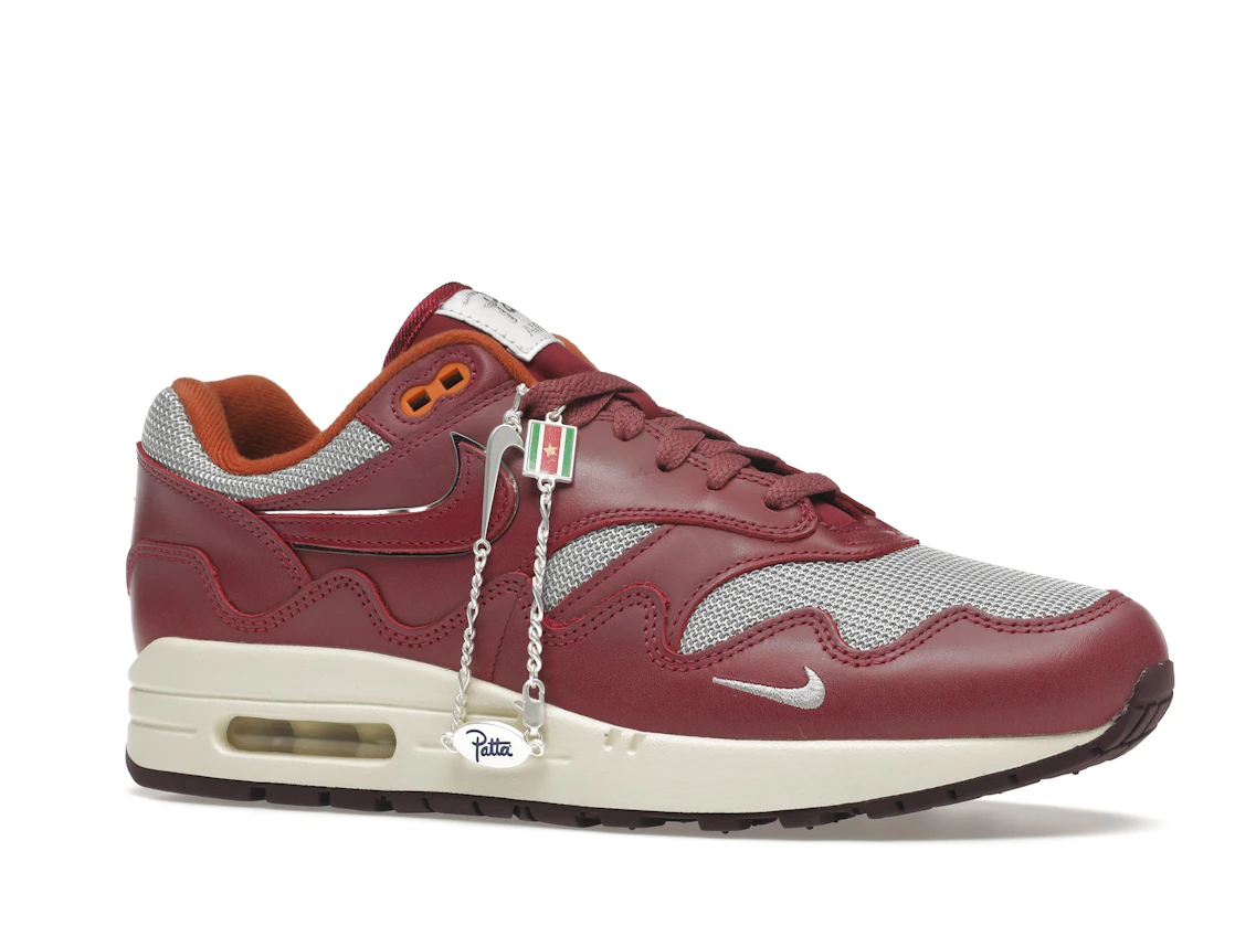 Vue 4 de Nike Air Max 1 Patta Waves Rush Maroon (with Bracelet)