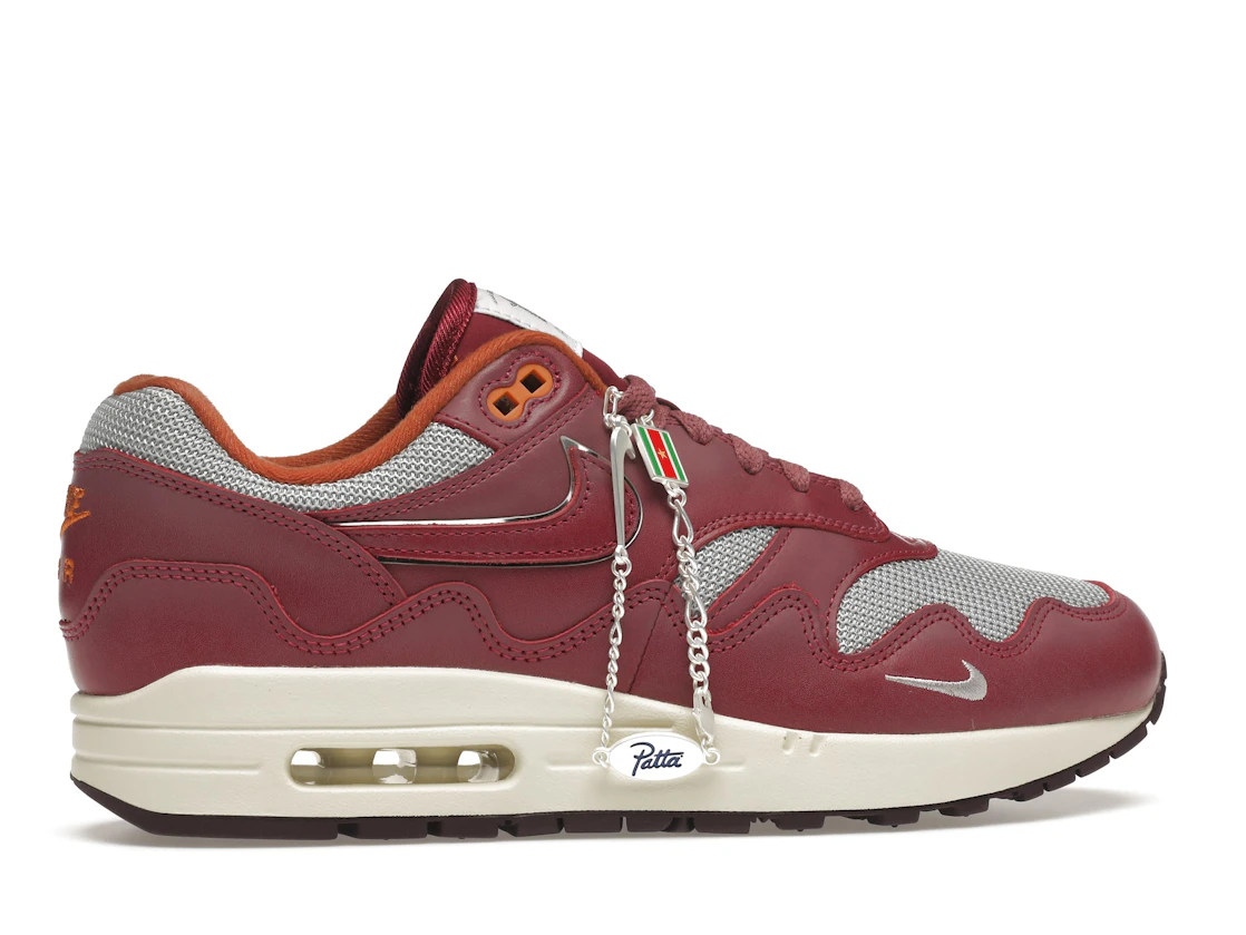 Vue 36 de Nike Air Max 1 Patta Waves Rush Maroon (with Bracelet)