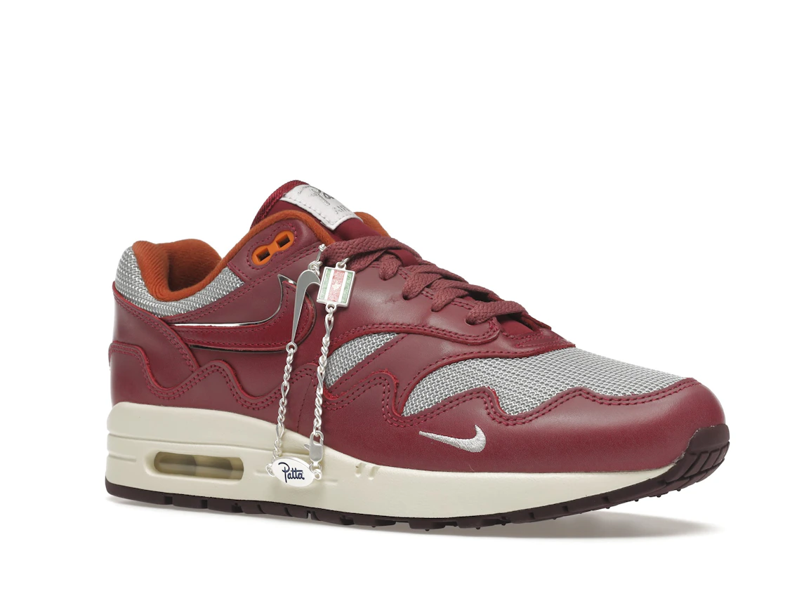 Vue 5 de Nike Air Max 1 Patta Waves Rush Maroon (with Bracelet)