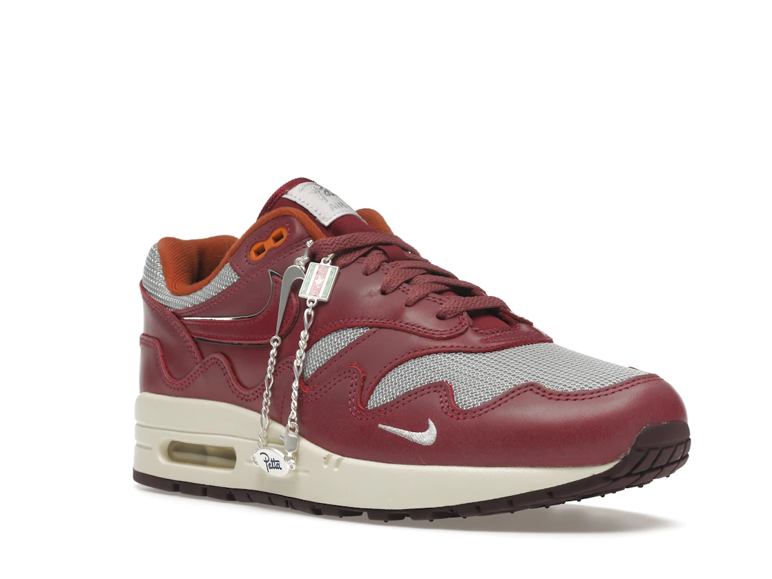Vue 6 de Nike Air Max 1 Patta Waves Rush Maroon (with Bracelet)