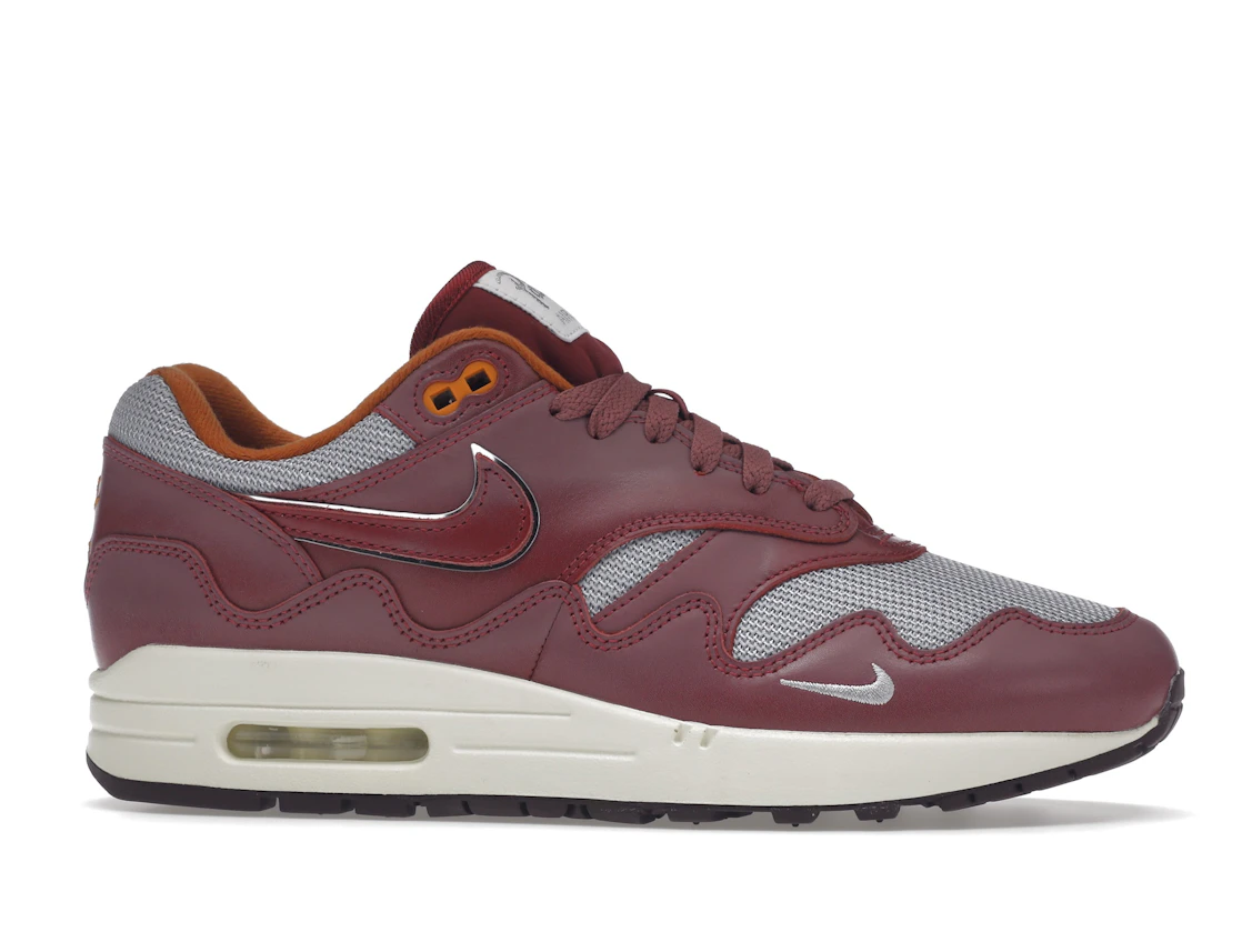 Vue 2 de Nike Air Max 1 Patta Waves Rush Maroon (without Bracelet)