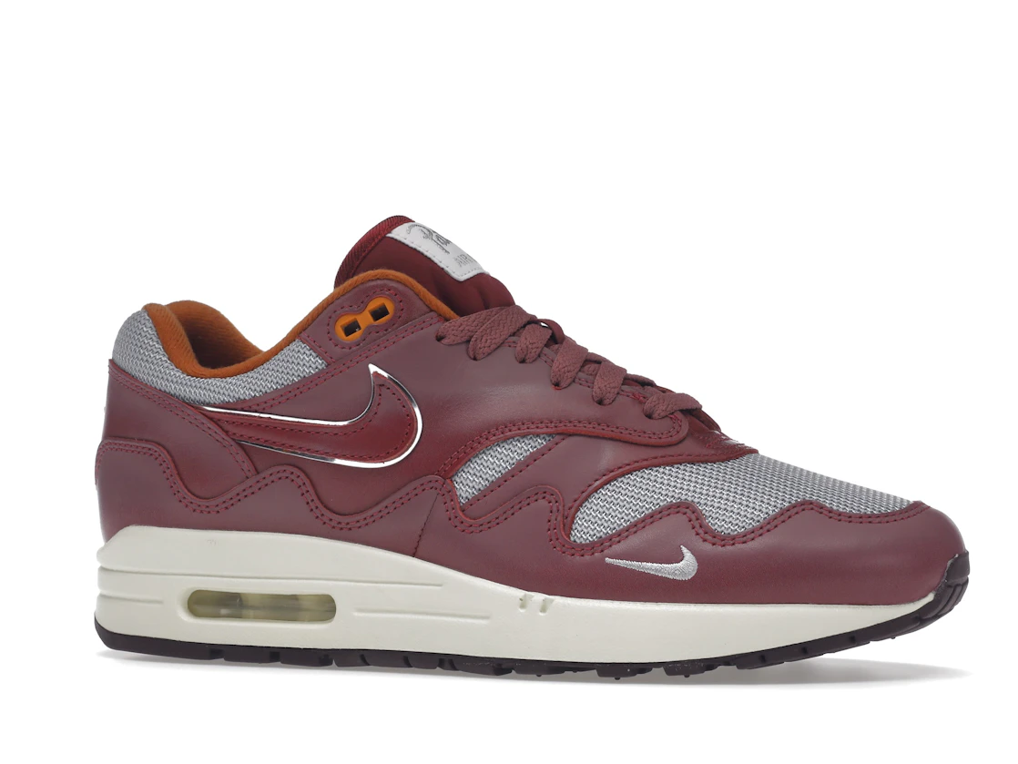 Vue 3 de Nike Air Max 1 Patta Waves Rush Maroon (without Bracelet)