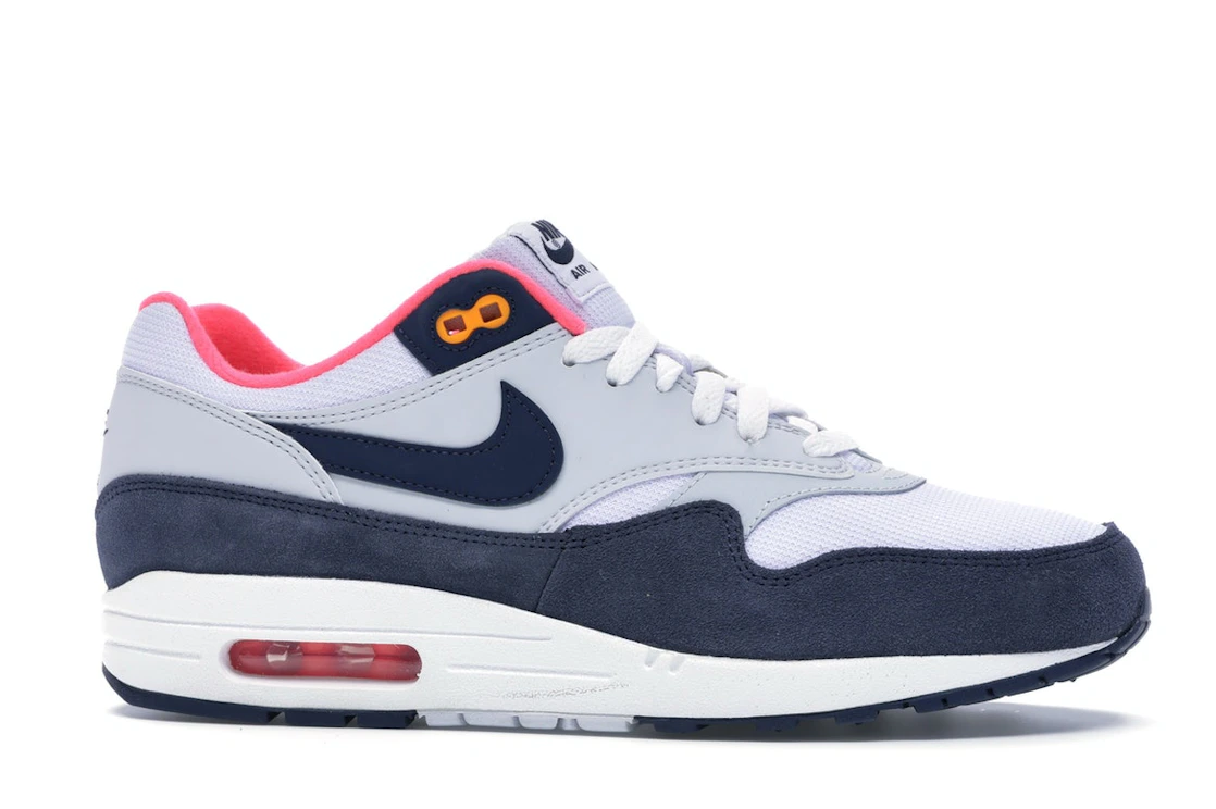 Vue 2 de Nike Air Max 1 Pure Platinum Midnight Navy Racer Pink 