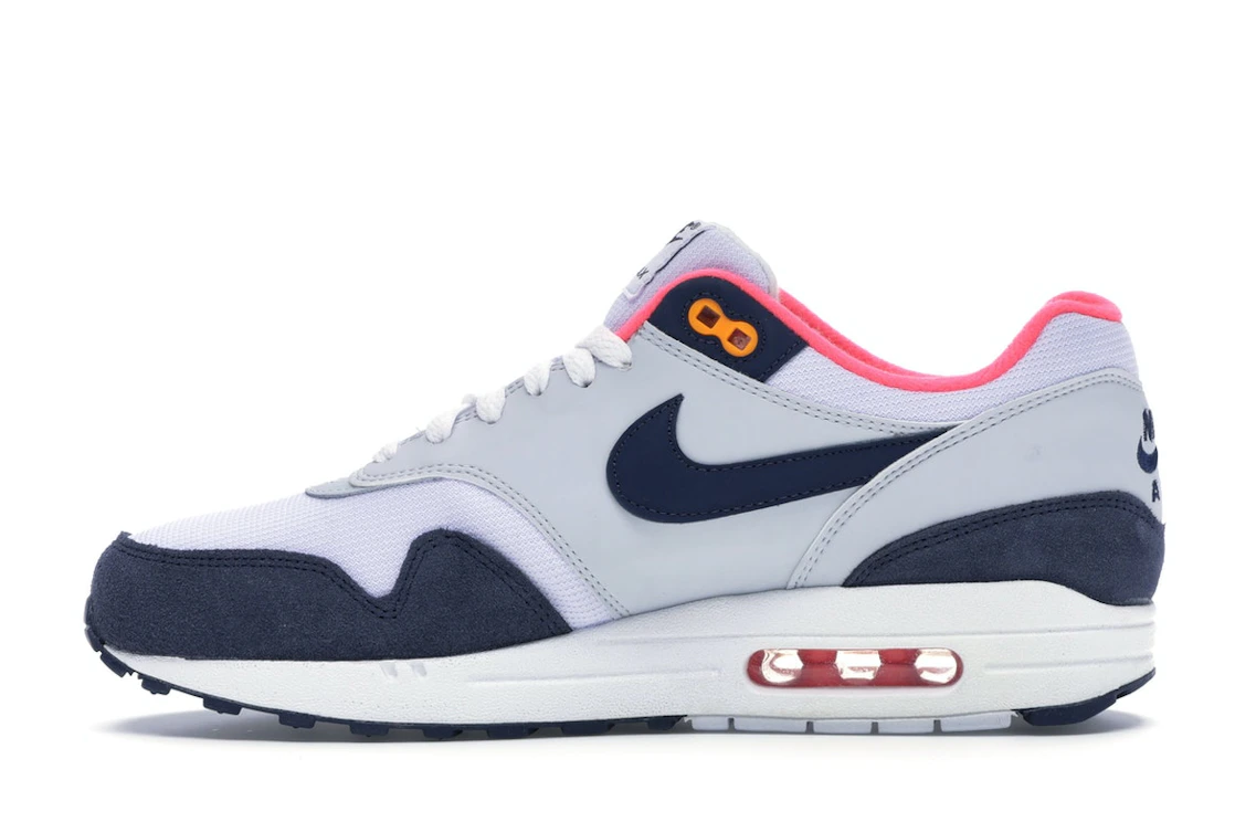 Vue 19 de Nike Air Max 1 Pure Platinum Midnight Navy Racer Pink 