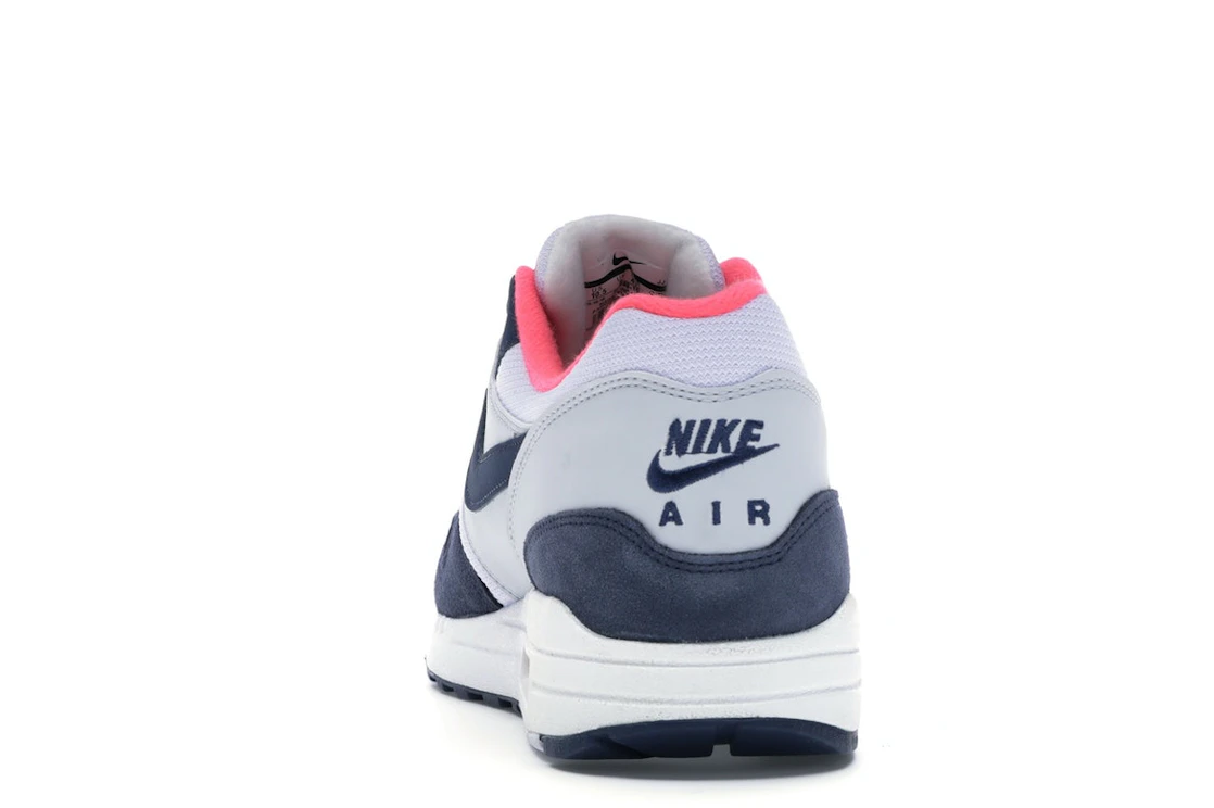 Vue 27 de Nike Air Max 1 Pure Platinum Midnight Navy Racer Pink 