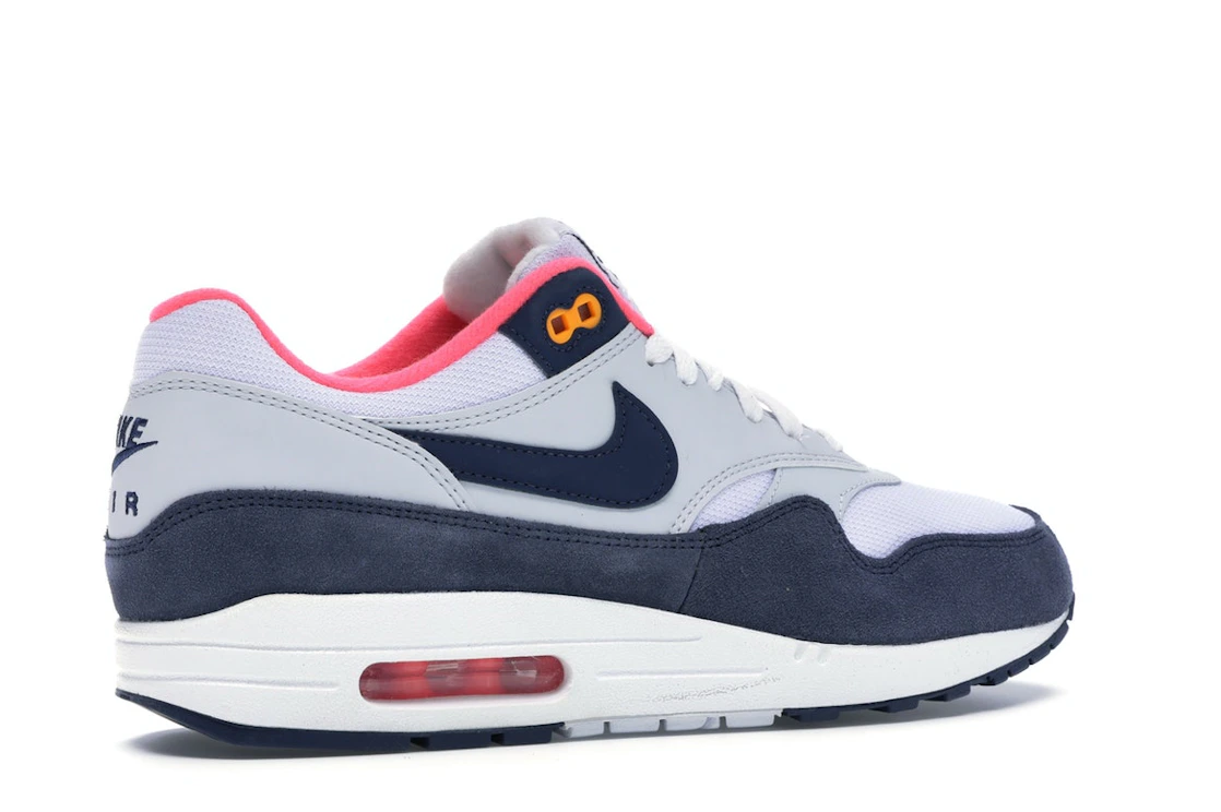 Vue 34 de Nike Air Max 1 Pure Platinum Midnight Navy Racer Pink 