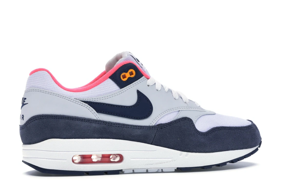 Vue 35 de Nike Air Max 1 Pure Platinum Midnight Navy Racer Pink 