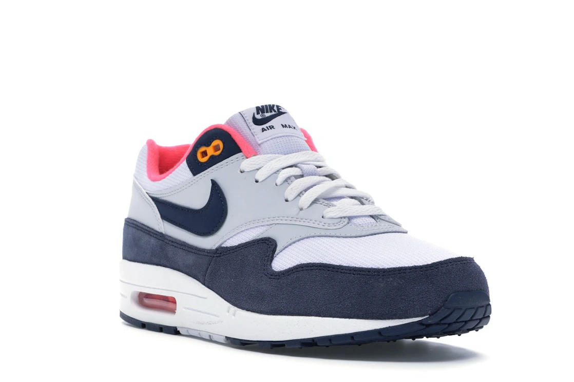 Vue 6 de Nike Air Max 1 Pure Platinum Midnight Navy Racer Pink 