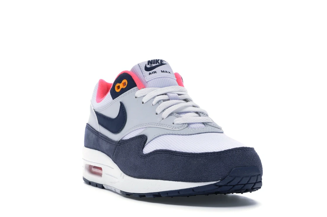 Vue 7 de Nike Air Max 1 Pure Platinum Midnight Navy Racer Pink 