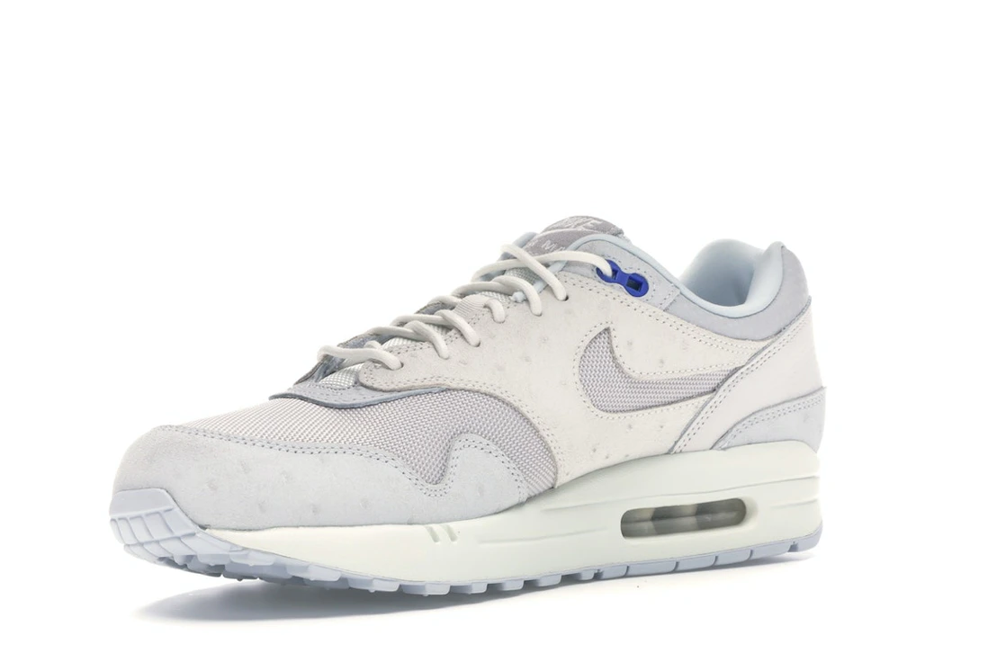 Vue 15 de Nike Air Max 1 Pure Platinum Racer Blue