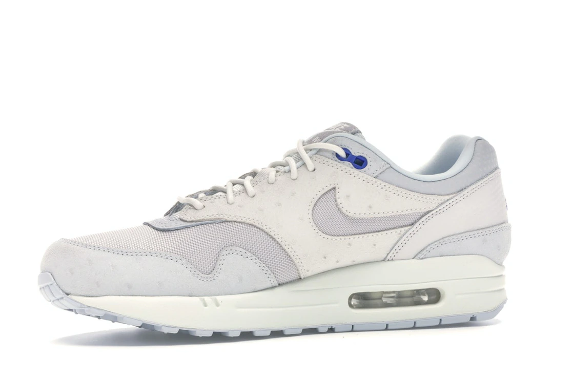 Vue 17 de Nike Air Max 1 Pure Platinum Racer Blue