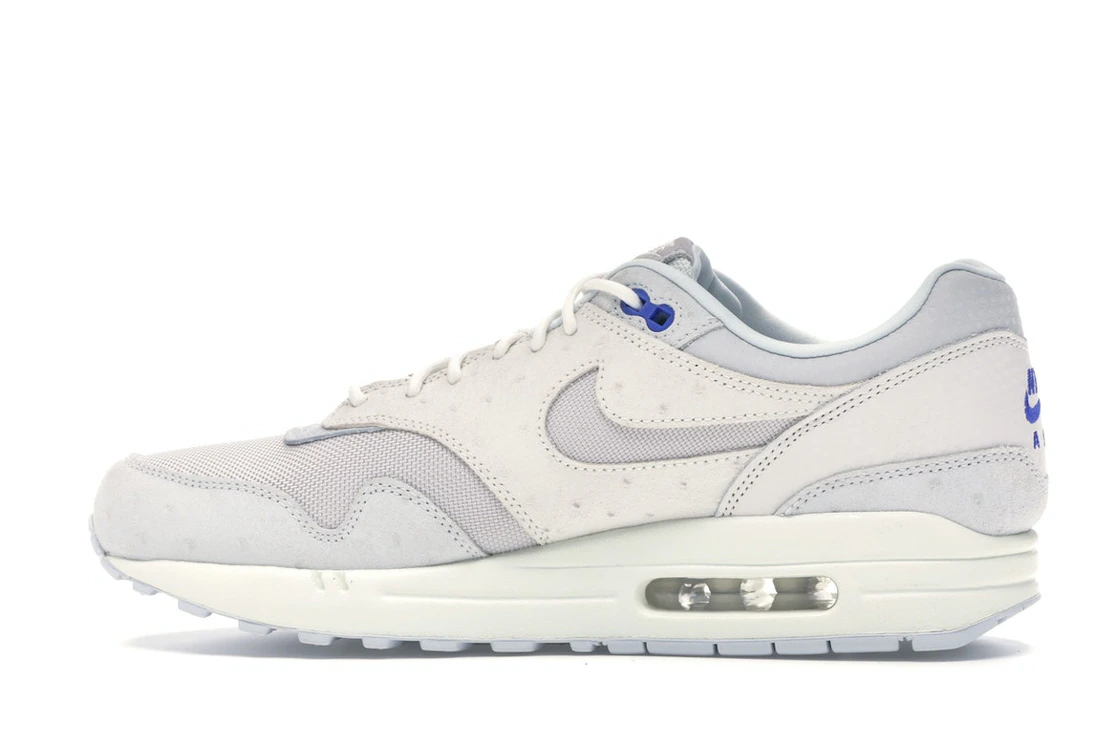 Vue 20 de Nike Air Max 1 Pure Platinum Racer Blue