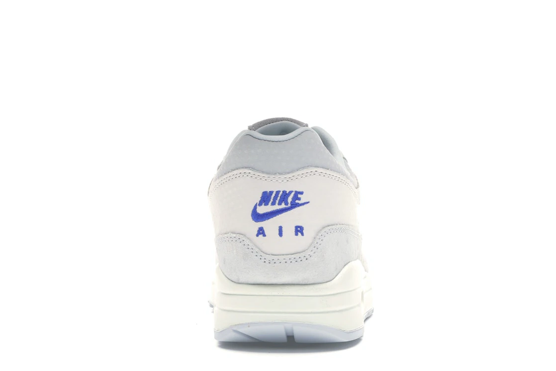 Vue 28 de Nike Air Max 1 Pure Platinum Racer Blue