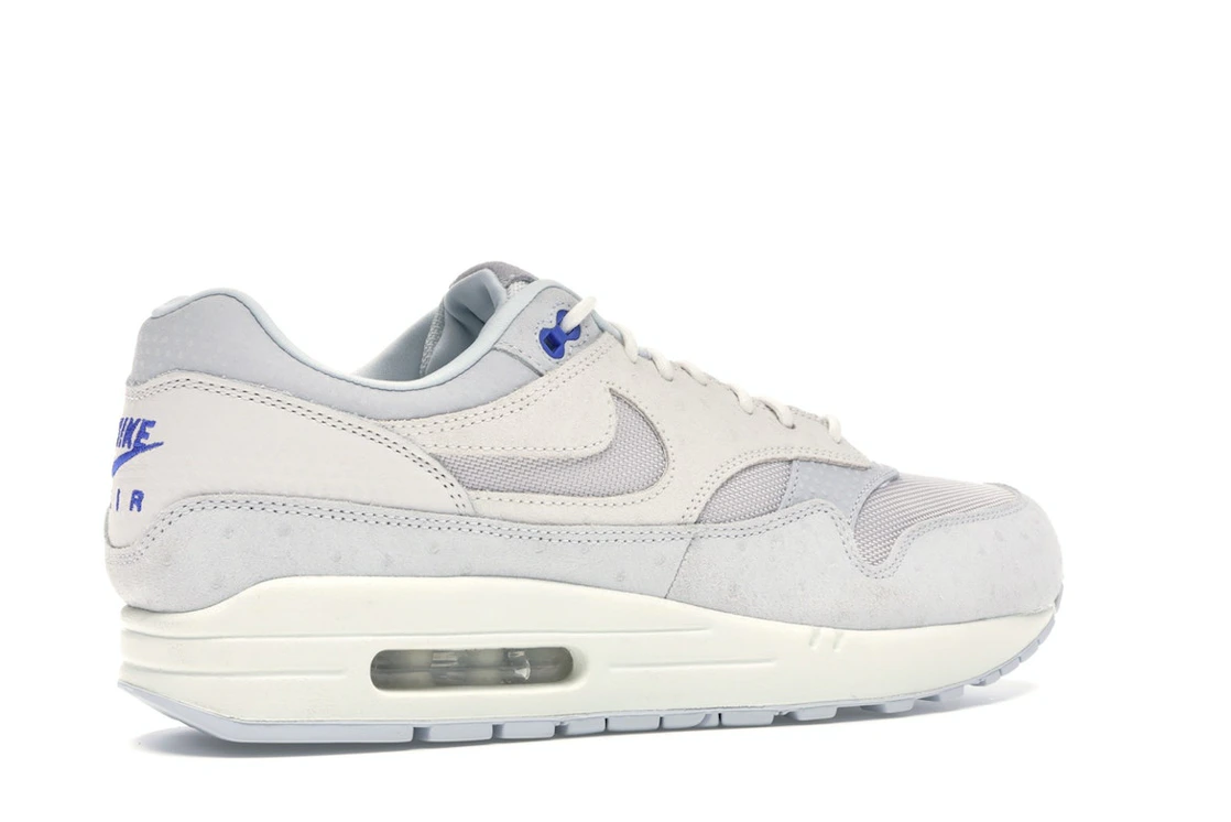 Vue 34 de Nike Air Max 1 Pure Platinum Racer Blue