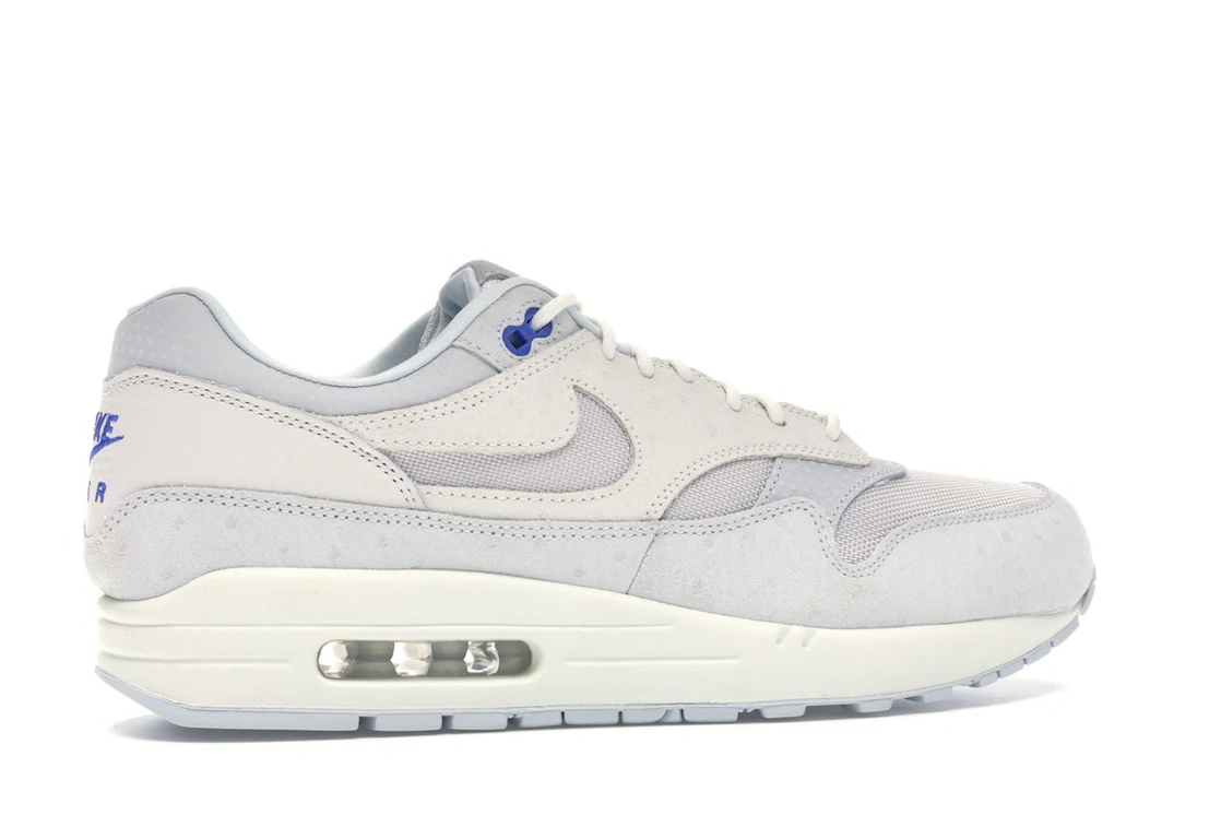 Vue 35 de Nike Air Max 1 Pure Platinum Racer Blue