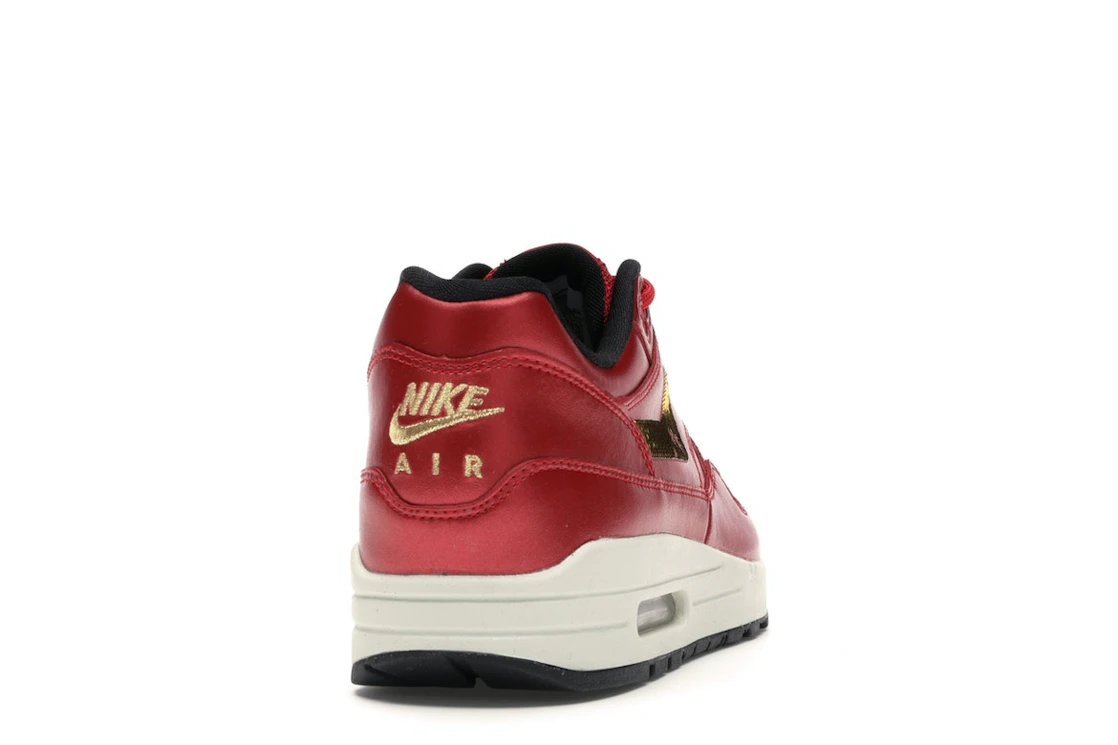 Vue 29 de Nike Air Max 1 Red Gold Sequin 