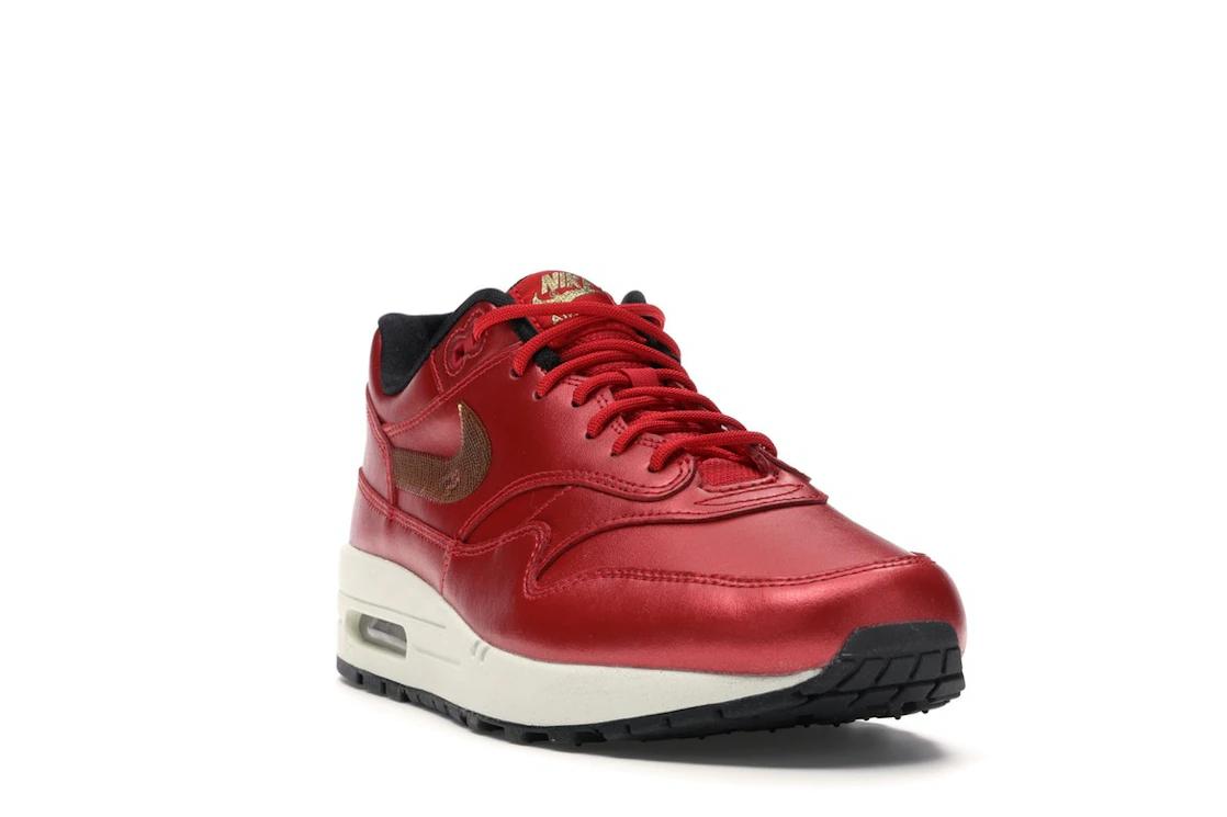 Vue 7 de Nike Air Max 1 Red Gold Sequin 