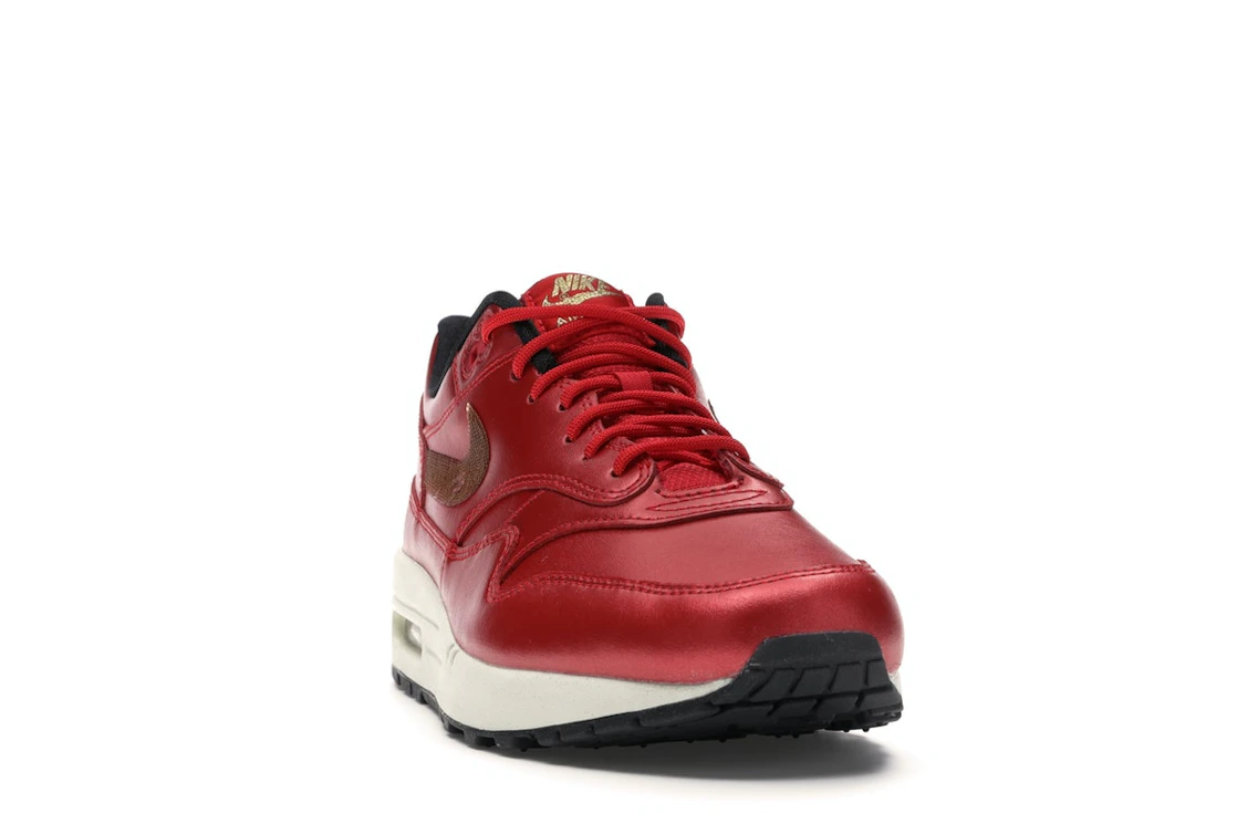 Vue 8 de Nike Air Max 1 Red Gold Sequin 