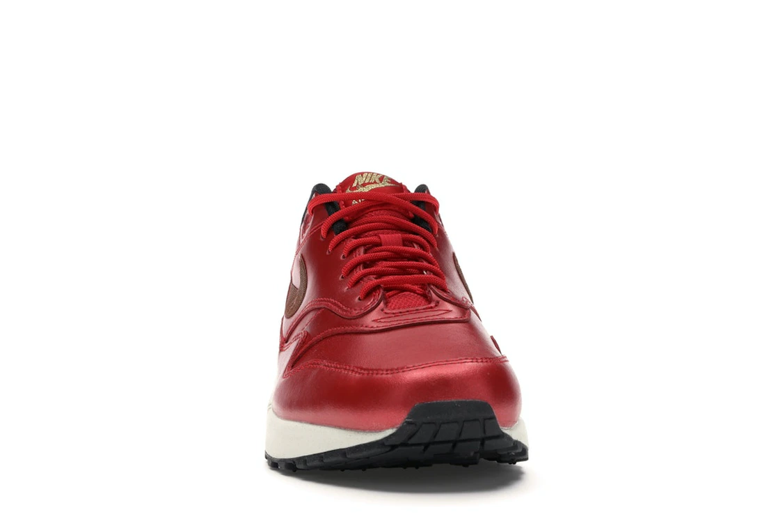 Vue 9 de Nike Air Max 1 Red Gold Sequin 
