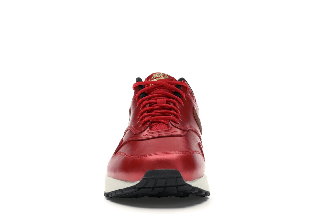 Vue 10 de Nike Air Max 1 Red Gold Sequin 