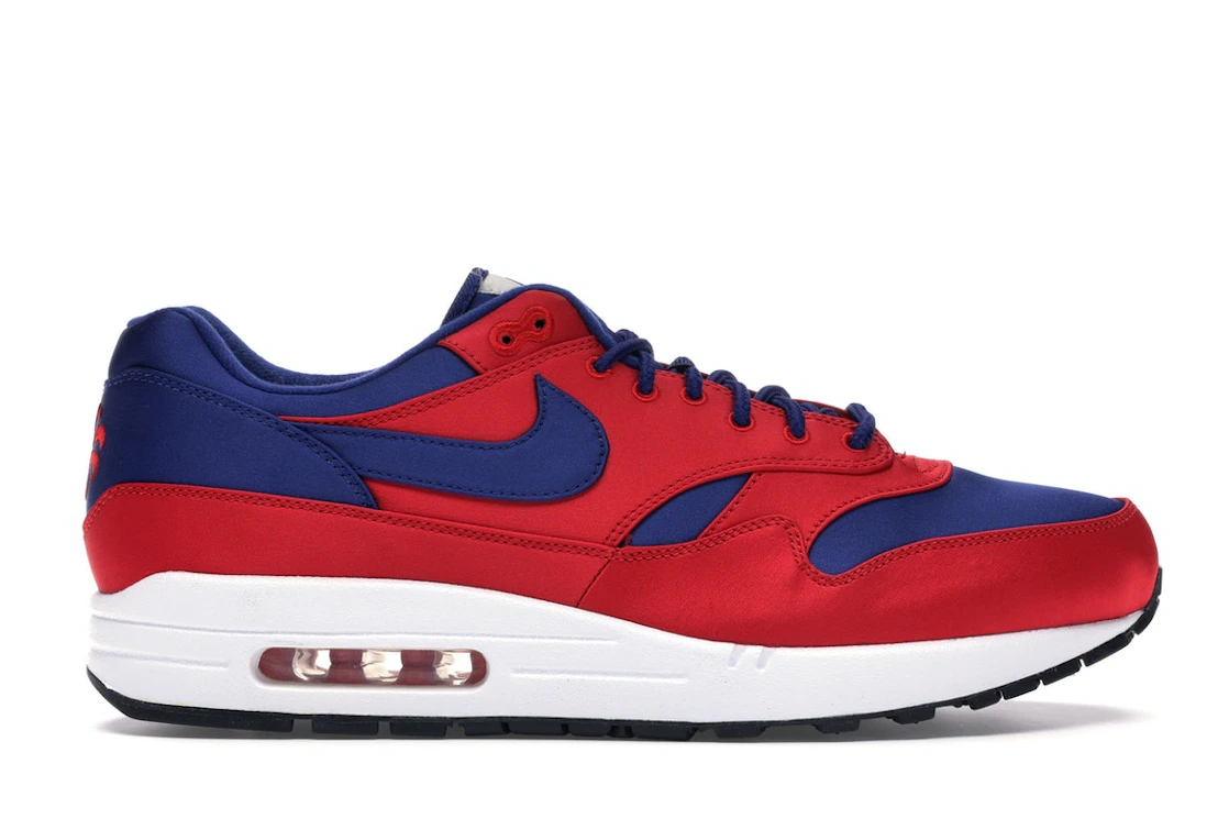 Vue 1 de Nike Air Max 1 Satin University Red Deep Royal Blue