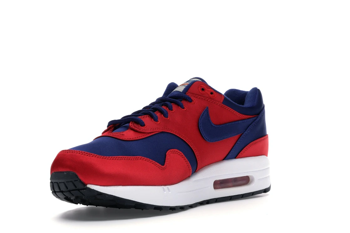 Vue 14 de Nike Air Max 1 Satin University Red Deep Royal Blue