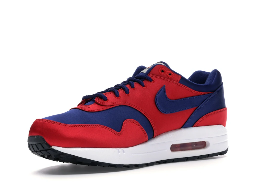 Vue 15 de Nike Air Max 1 Satin University Red Deep Royal Blue