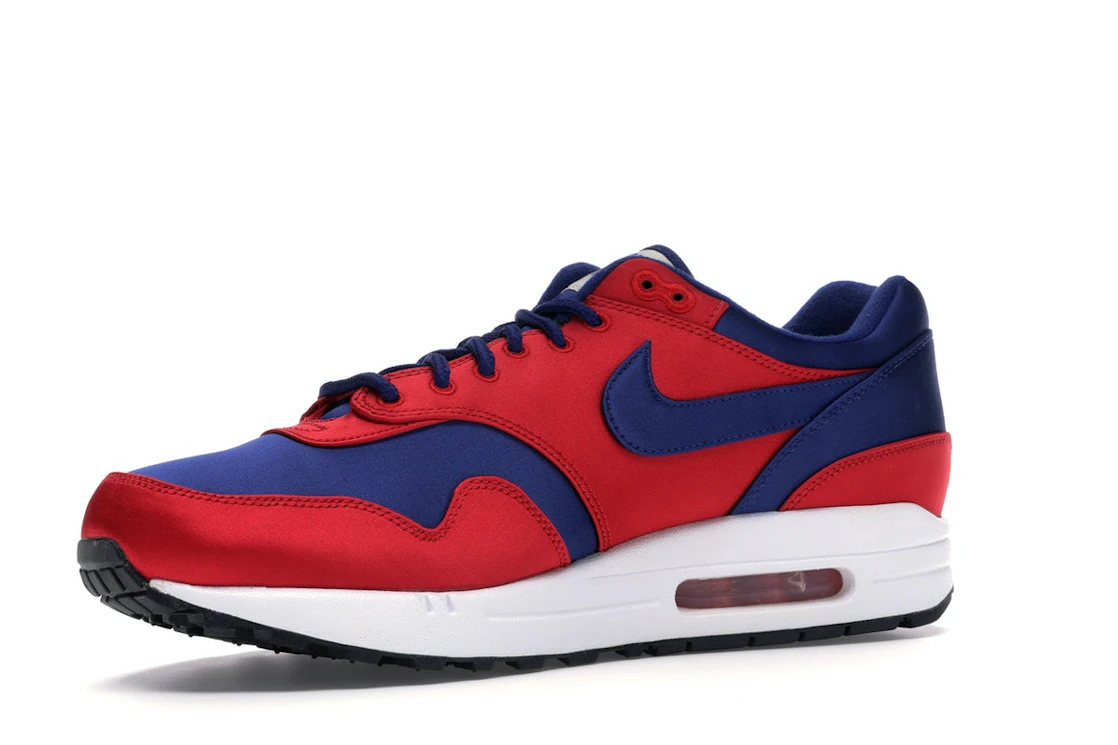 Vue 16 de Nike Air Max 1 Satin University Red Deep Royal Blue