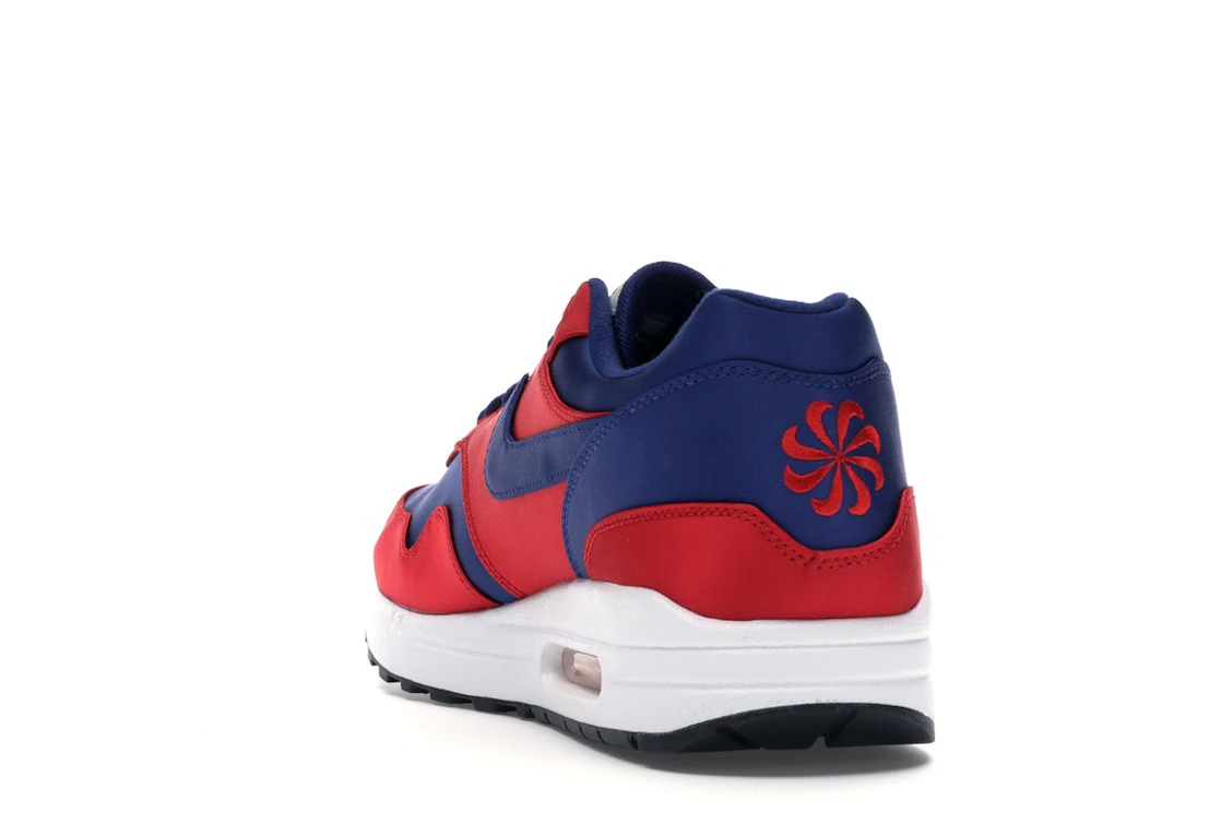 Vue 26 de Nike Air Max 1 Satin University Red Deep Royal Blue