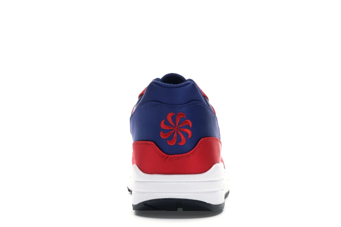Vue 28 de Nike Air Max 1 Satin University Red Deep Royal Blue