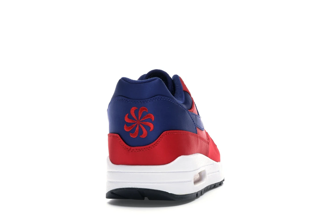 Vue 29 de Nike Air Max 1 Satin University Red Deep Royal Blue