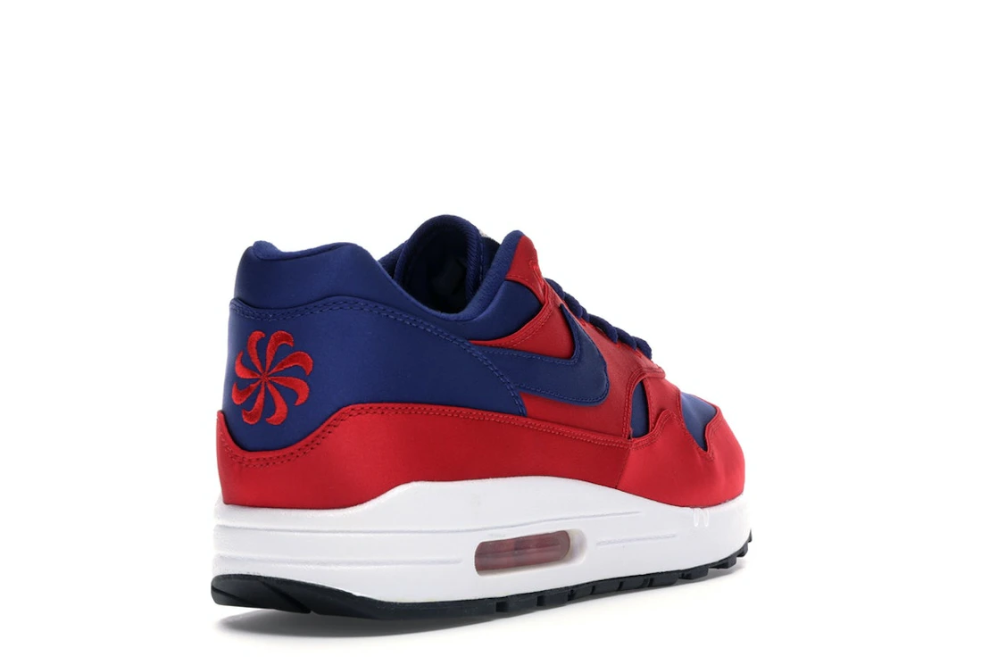 Vue 31 de Nike Air Max 1 Satin University Red Deep Royal Blue
