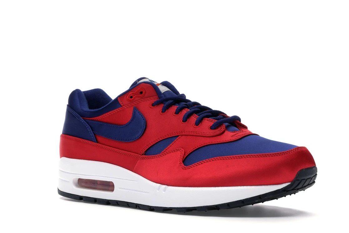 Vue 5 de Nike Air Max 1 Satin University Red Deep Royal Blue
