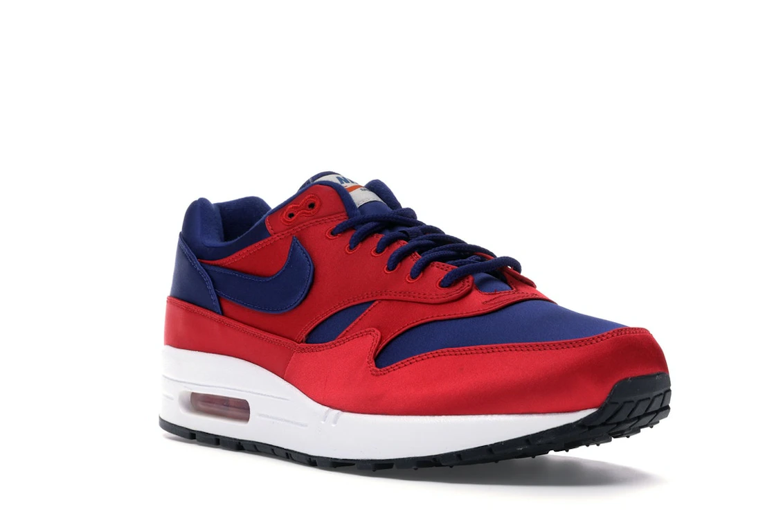 Vue 6 de Nike Air Max 1 Satin University Red Deep Royal Blue