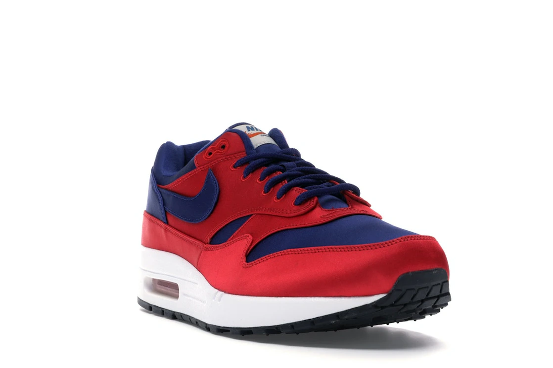 Vue 7 de Nike Air Max 1 Satin University Red Deep Royal Blue