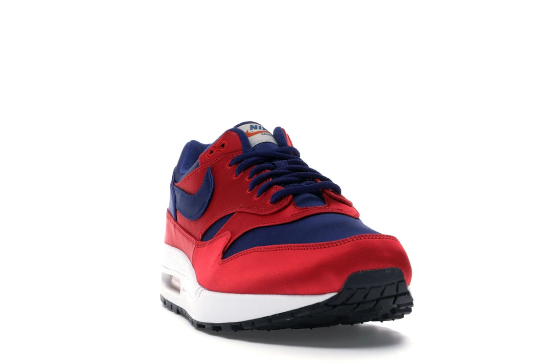 Vue 8 de Nike Air Max 1 Satin University Red Deep Royal Blue
