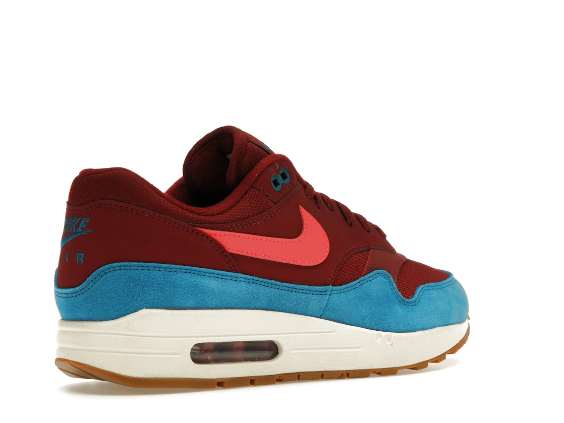 Vue 33 de Nike Air Max 1 Team Red Green Abyss
