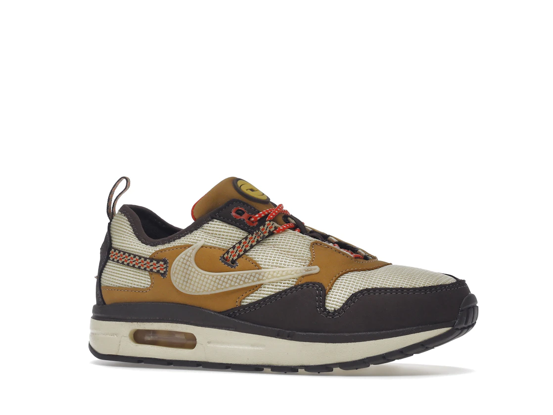 Vue 3 de Nike Air Max 1 Travis Scott Cactus Jack Baroque Brown (PS)
