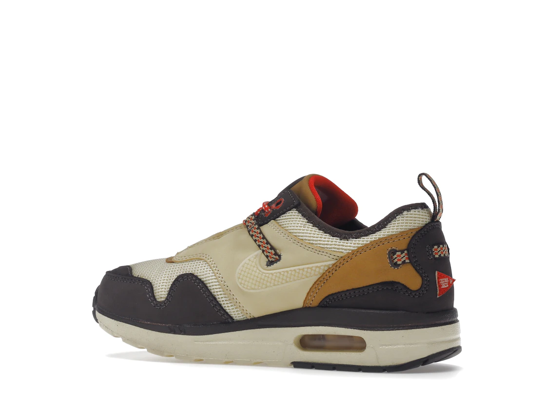 Vue 22 de Nike Air Max 1 Travis Scott Cactus Jack Baroque Brown (PS)