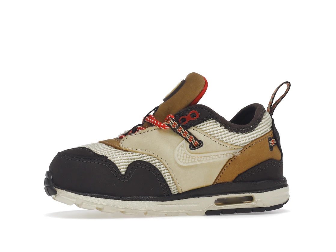 Vue 18 de Nike Air Max 1 Travis Scott Cactus Jack Baroque Brown (TD)