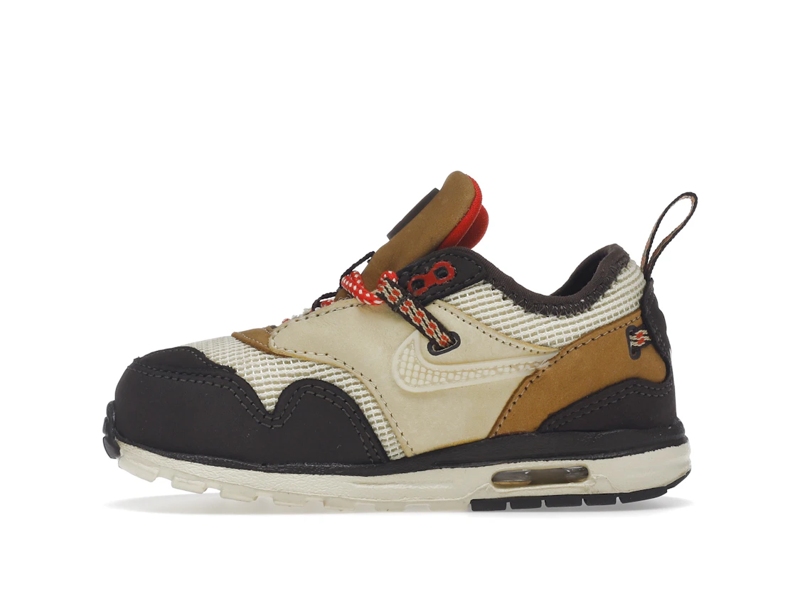 Vue 19 de Nike Air Max 1 Travis Scott Cactus Jack Baroque Brown (TD)