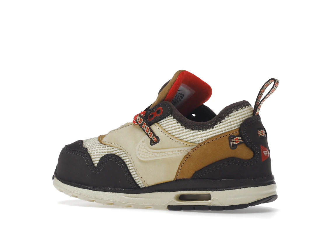 Vue 22 de Nike Air Max 1 Travis Scott Cactus Jack Baroque Brown (TD)