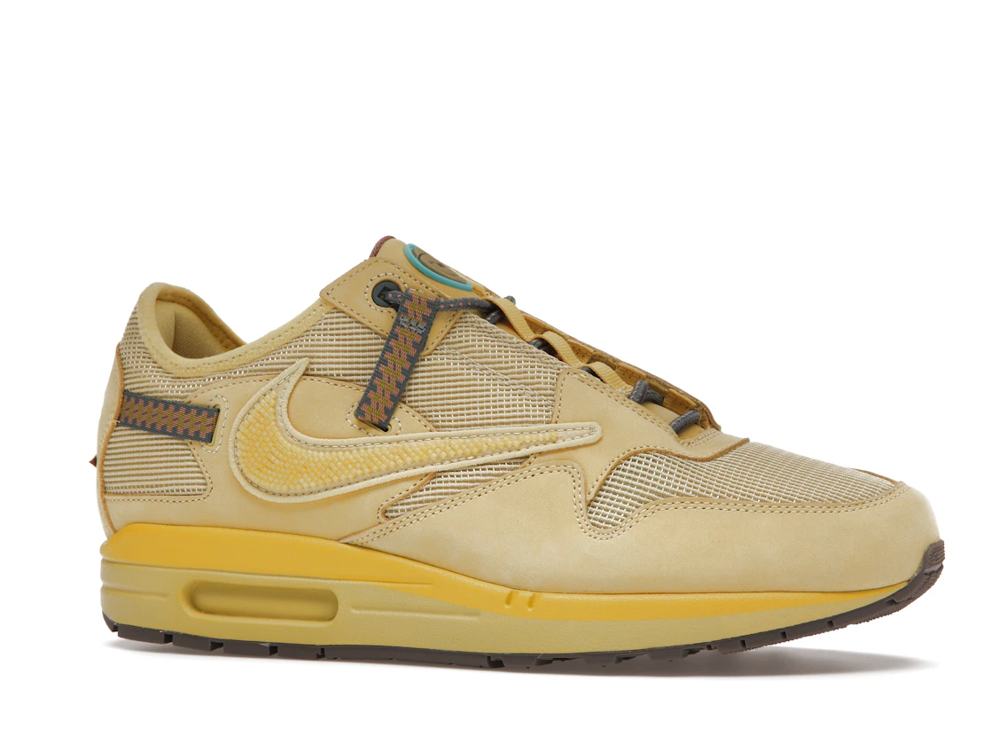 Vue 3 de Nike Air Max 1 Travis Scott Cactus Jack Saturn Gold